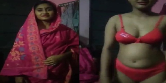 Beautiful Bengali village wife striptease video