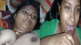 Cumshot on face of wife in new desi village sex