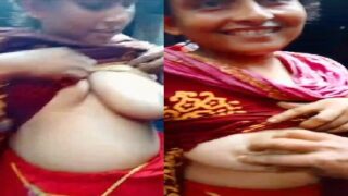 Wet bhabhi outdoor sex MMS with boob press