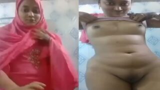 Agra muslim girl hijab striptease to show big ass and boobs