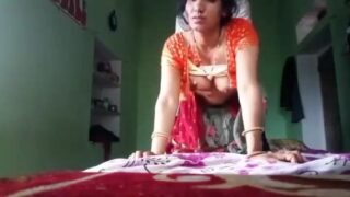Rajasthani wife sex in doggy pose moans when boobs pressed