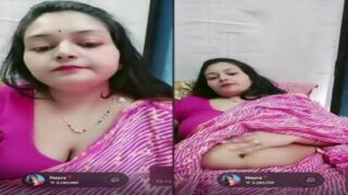 Chubby bhabhi in Tango shows deep cleavage in blouse