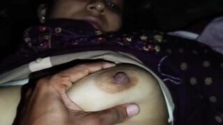 Bengali aunty boob press and hard fucking at home