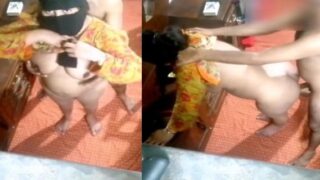 Masked bhabhi devar incest village sex in standing state